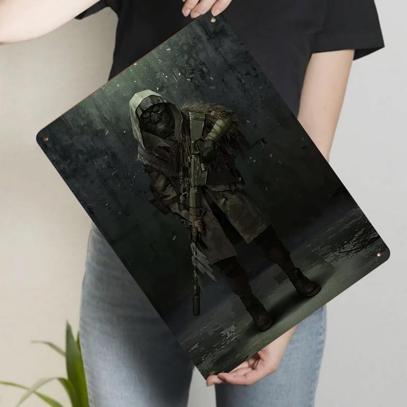 Post Apocalyptic Warrior Metal Wall Art Retro Military Theme Home Decor Living Room Study Decoration 20x30cm(7.8x11.8inch)