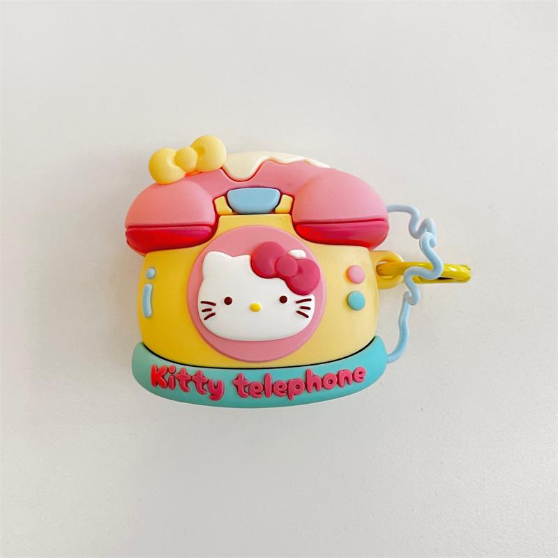 Phone KT cat applicable apple AirPods pro bluetooth wireless headset cover 1/2/3 generation silicone cute cartoon airpods 1/2 generation