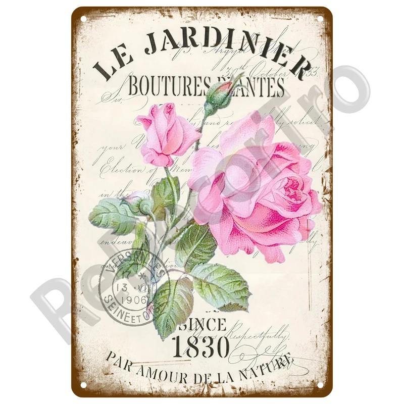 Outdoor Indoor Home Wall Decorative Plaque Plates Farm Birds Retro Tin Sign Gardening Metal Sign Vintage Metal Sign For Garden