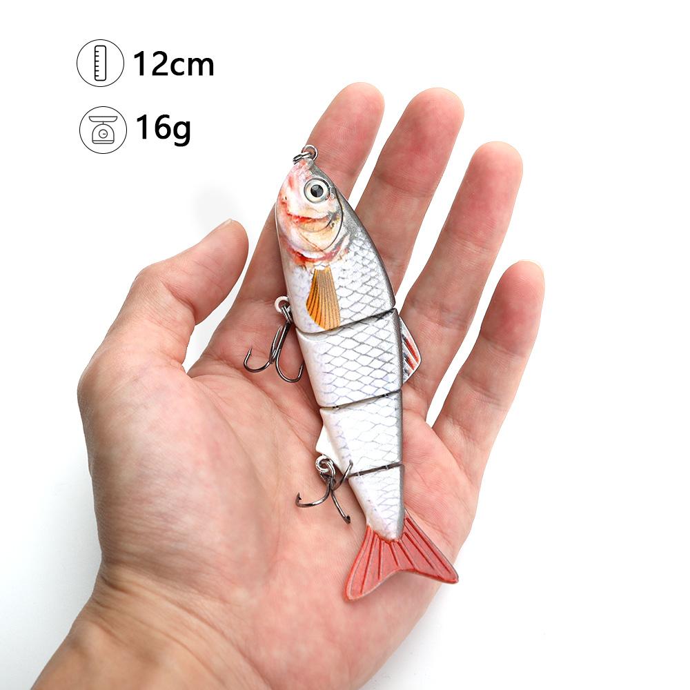 3pcs/Box 4-Segments Swimbait Sinking Wobblers Set of Lures 12cm 16g Lifelike Crankbaits Fishing Lure Artificial Bait Kit