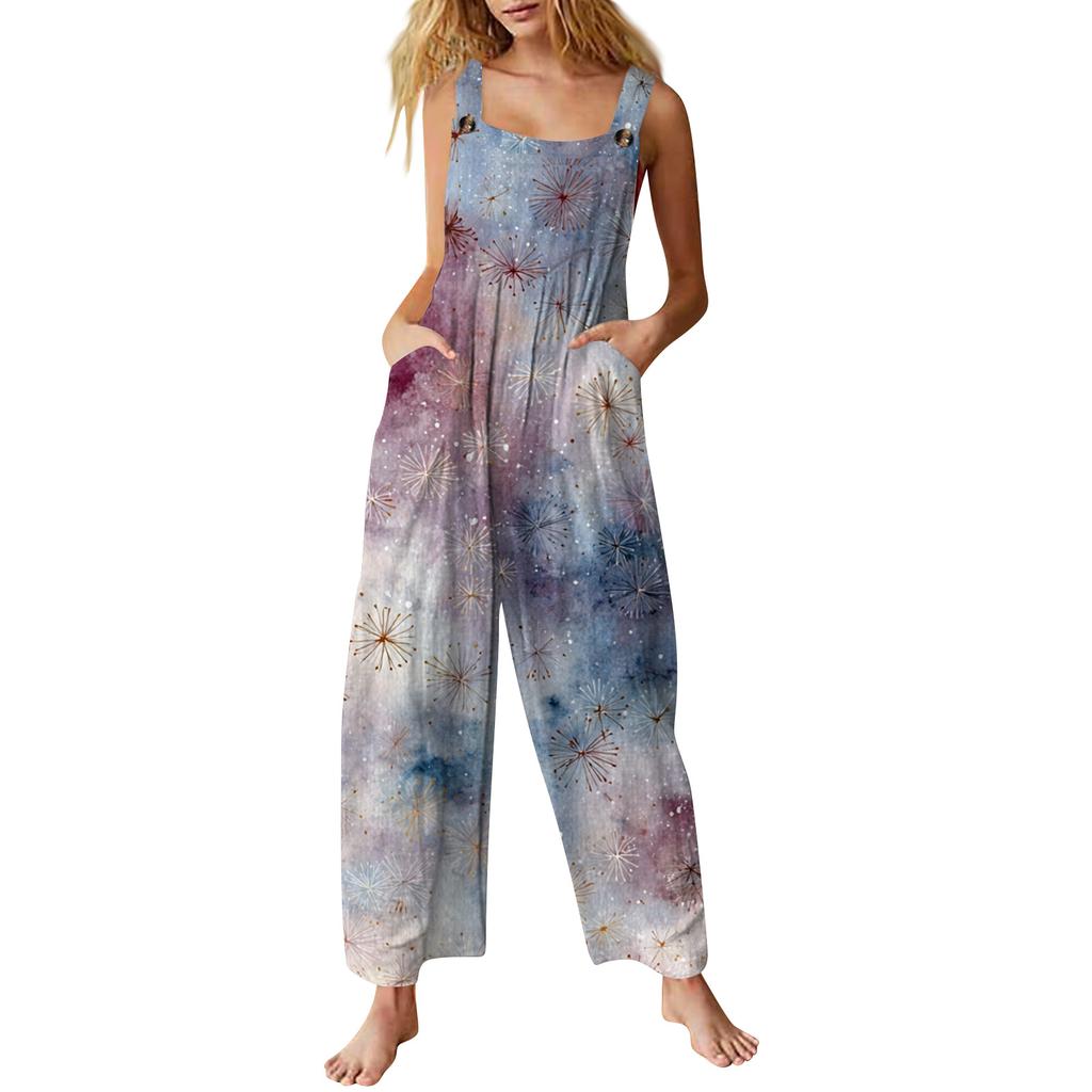 Women's Jumpsuit Printed Casual Loose Jumpsuit