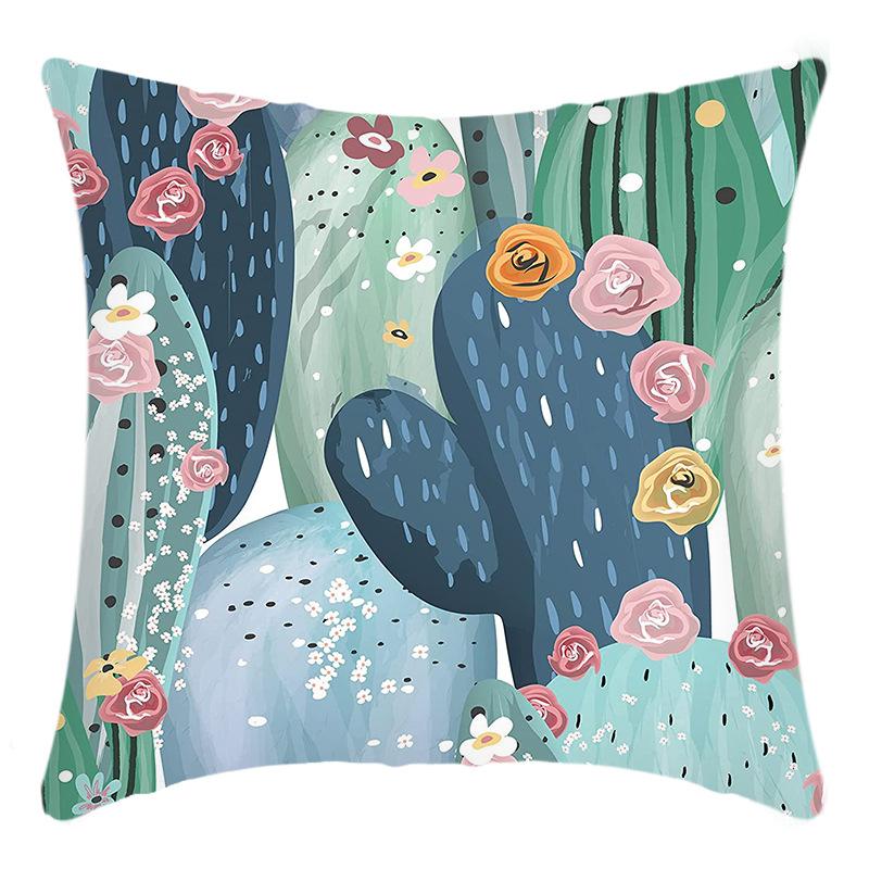 New Green Plant Coconut Succulent Printing Print Pillow Home Sofa Cushion Cover
