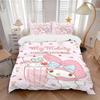 3pcs A Sweet Smile My Melody Print Cover Set Ultra Soft, Breathable, and Comfortable Bedding with Stylish Design for Bedroom and Guest Room Decor