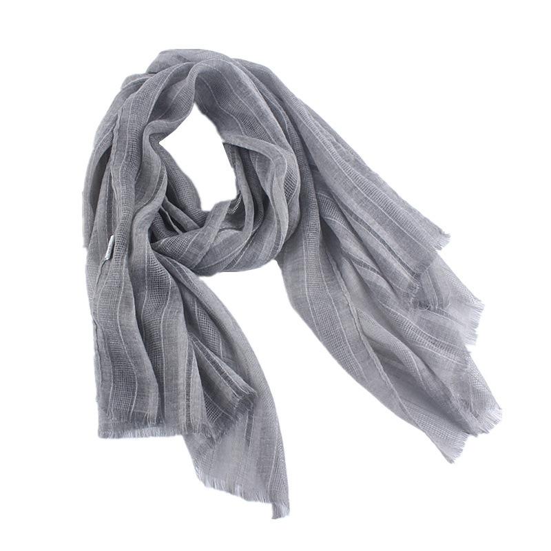 Cotton and Linen Scarf for Women Solid Color Thin Silk Scarf for Autumn and Winter Warm Neck Protection Scarf Shawl Short Neck Scarf