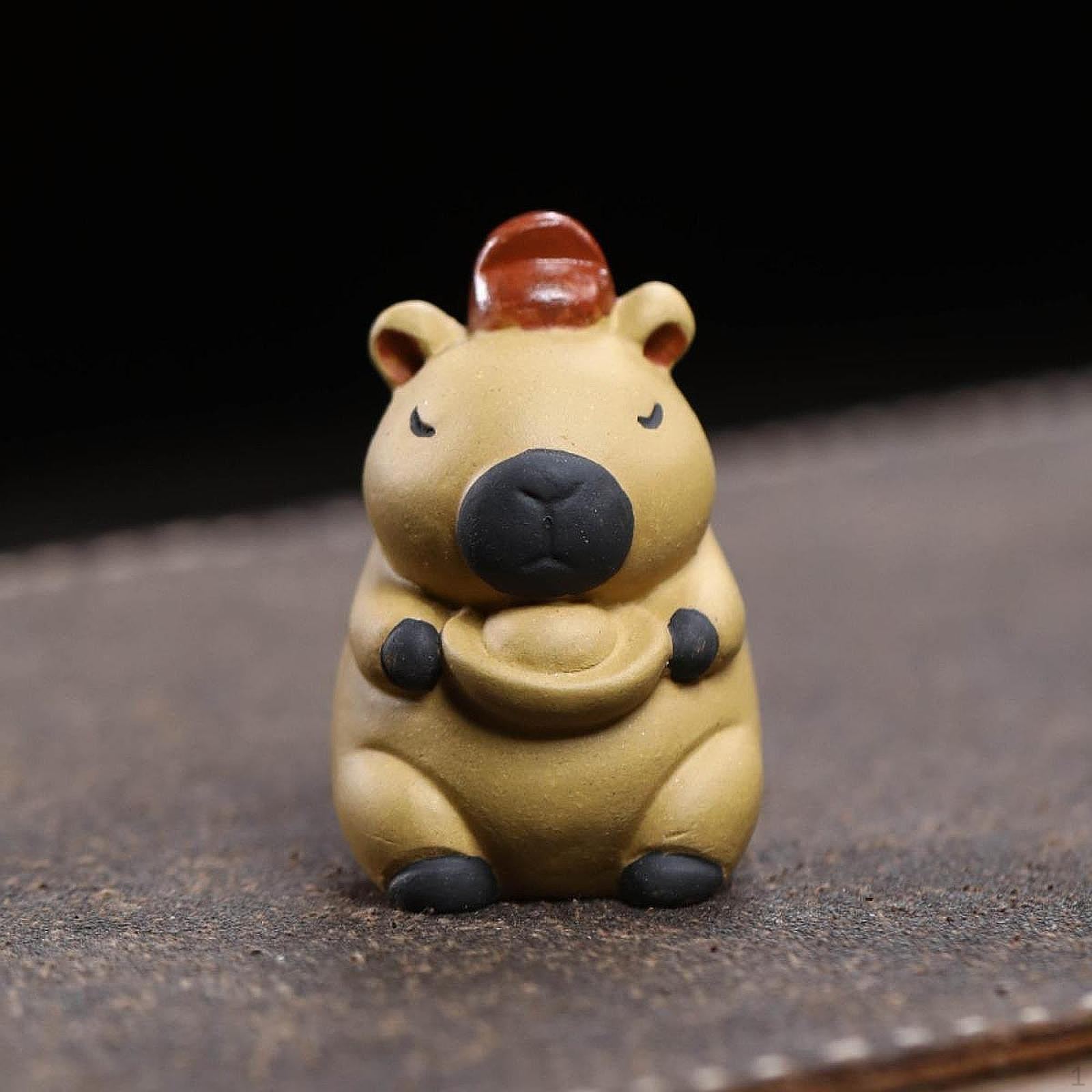 

Миниатюрная фигурка капибары, скульптура животного, чайное питомец, коллекционная вещь для офиса жёлтый