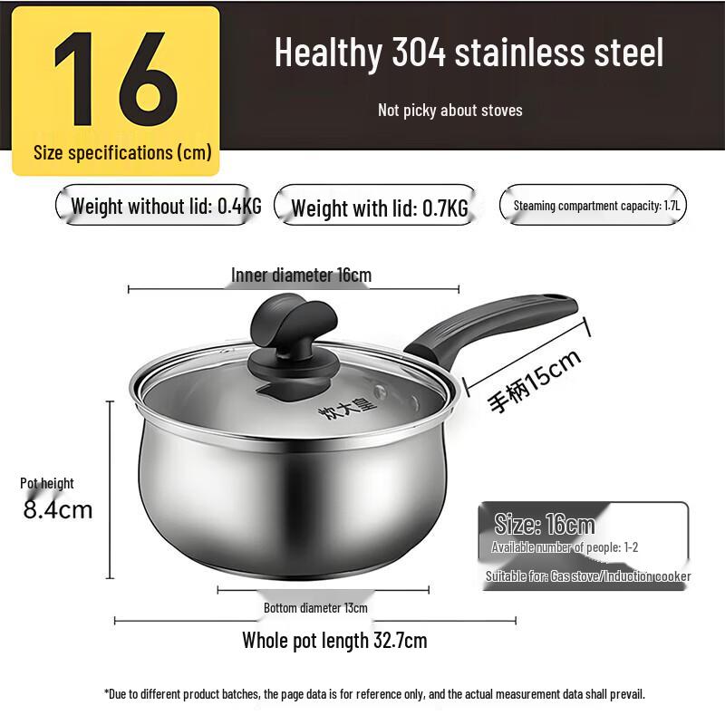 

Chui Da Huang 16cm 304 Stainless Steel Milk Pot