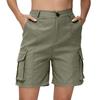 Bermuda Shorts For Women Cargo Shorts Knee Length 6 Pockets Elastic Waist Long Shorts For Summer Casual