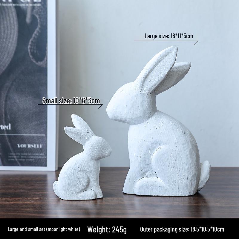 Nordic Wooden Rabbit Figurine - Home Décor for Wine & TV Cabinets, Entryway Gift