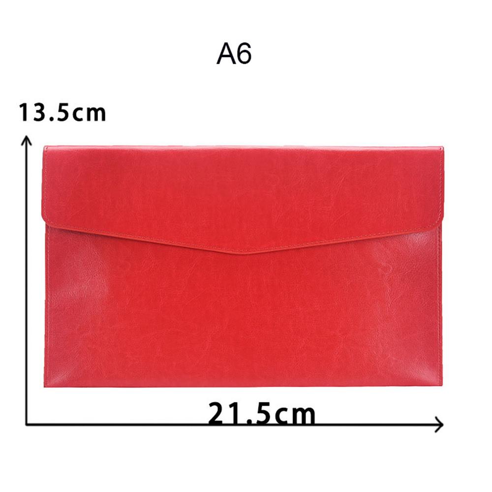 A6 A4 Leather File Folder Data Package Document Bag Card Holder Fashion Briefcase Contract Bill File Bag School Office Supplies