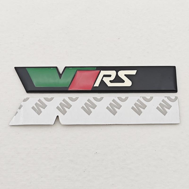 AAAJA1 NEW 3D Metal Car Letters Logo VRS Front Grille Side Fender Trunk Badge Label For Skoda VRS Sticker Emblem Auto Accessories