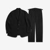 Solti Summer Wool Seersucker Trousers (Black)