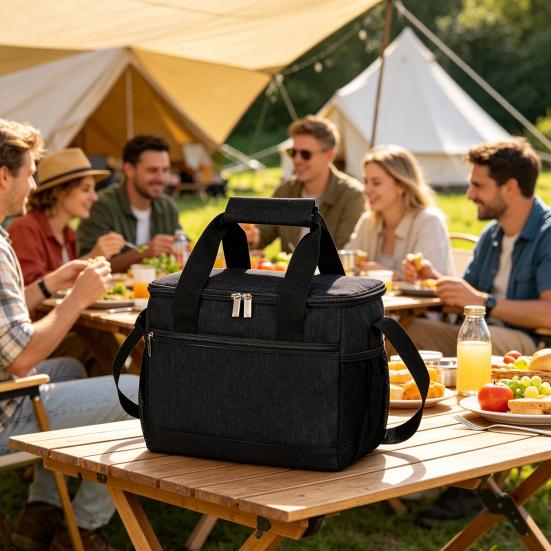 Insulated Lunch Bag with Adjustable Strap Large Capacity Cooler Tote Water-Resistant Bento Lunch Bag for Outdoor Camping Picnic Travel