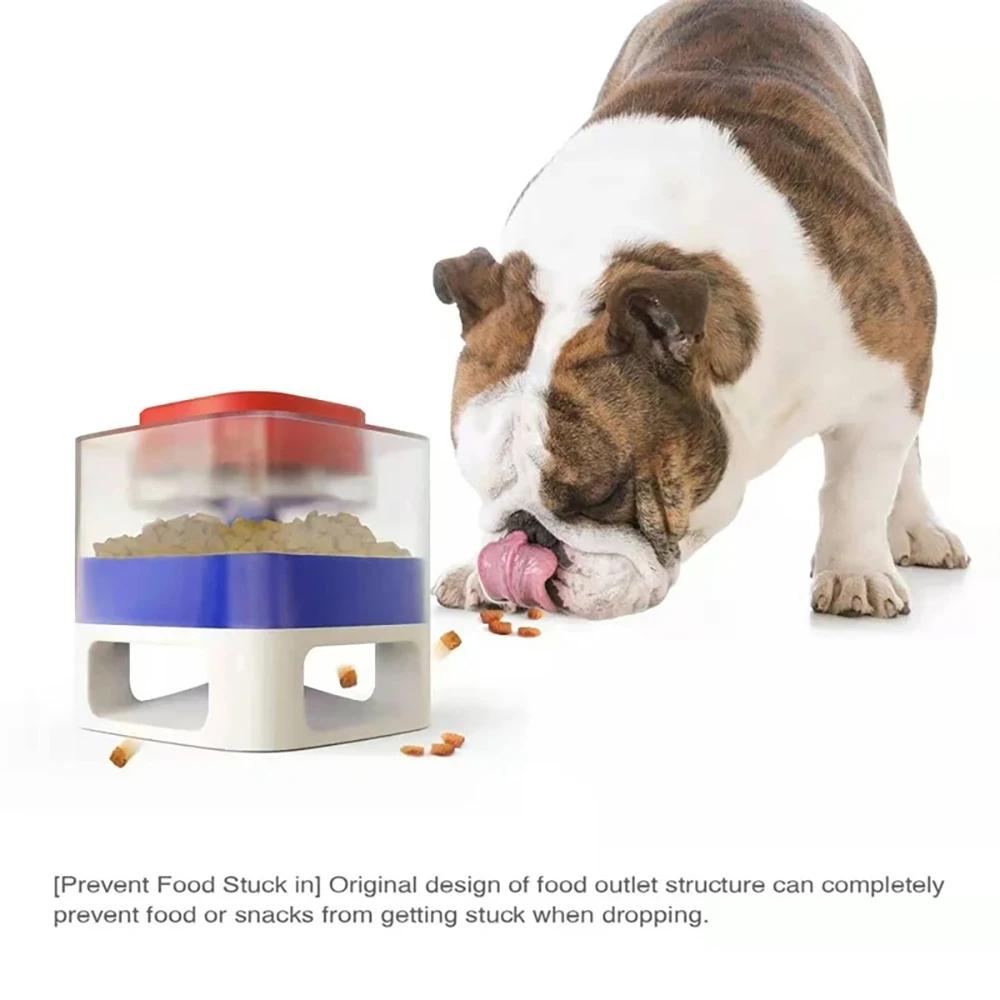 Automatic Pet Food Dispenser Dog Slow Feeder Anti-Slip Square Transparent Visible Food Storage Box Interactive Toys Pet Supplies
