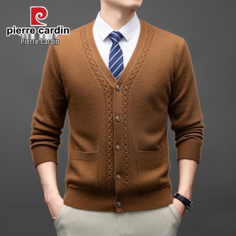 Pierre Cardin Men's 100% Cashmere V-Neck Cardigan Sweater