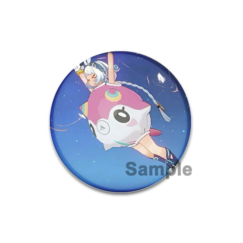 Anime Game Genshin Impact Mualani Soft Button Pins Character Kinich X Mualani Fanart Brooch Handmade Badge Fans Collection Gifts