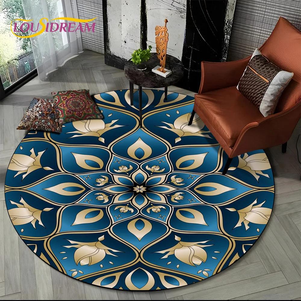 3D Mandala Meditation Nature Spirit Yoga Bohemia  Round Carpet Rug for Living Room Bedroom Child Decor,Pet Area Rug Non-slip Mat