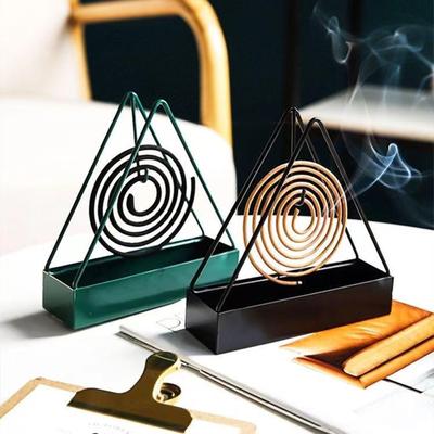 Verbrühschutz Mückenspiralhalter mit Ablage Kreativer Dreieckiger Mückenspiralständer aus Schmiedeeisen Heimdeko-Werkzeug