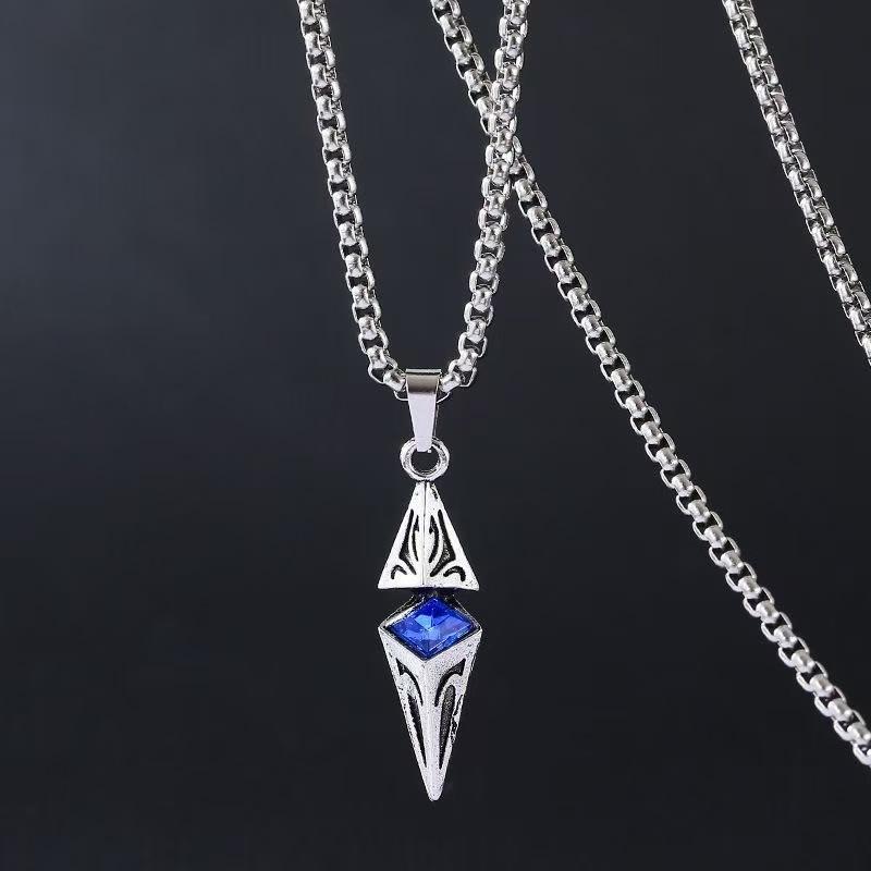 Star rhombus zircon high-grade geometric necklace, trendy handsome ins pendant, trendy cold and simple men's matching