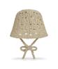 Bajal Va Curved Oval Metallic Knit Punching Bucket Hat Beige