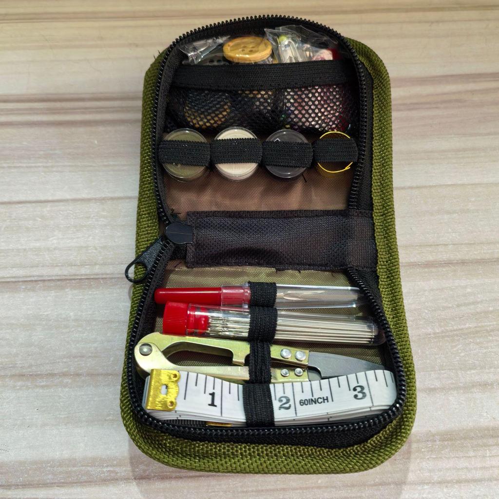 Portable 27-Piece Sewing Kit with Needle and Thread Box