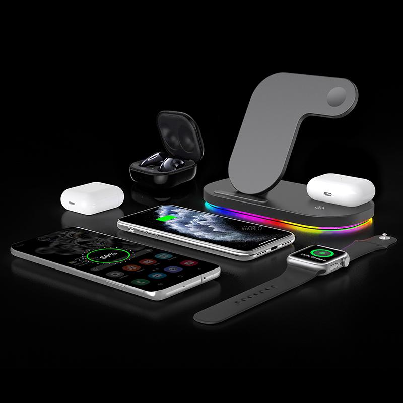 VAORLO 15W 3IN1 Drahtlose Ladegerät Schnell Ladung Für iphone 12 12pro 13 13pro Schnell Laden Telefon Docking Ladegerät Für airpod iWatch