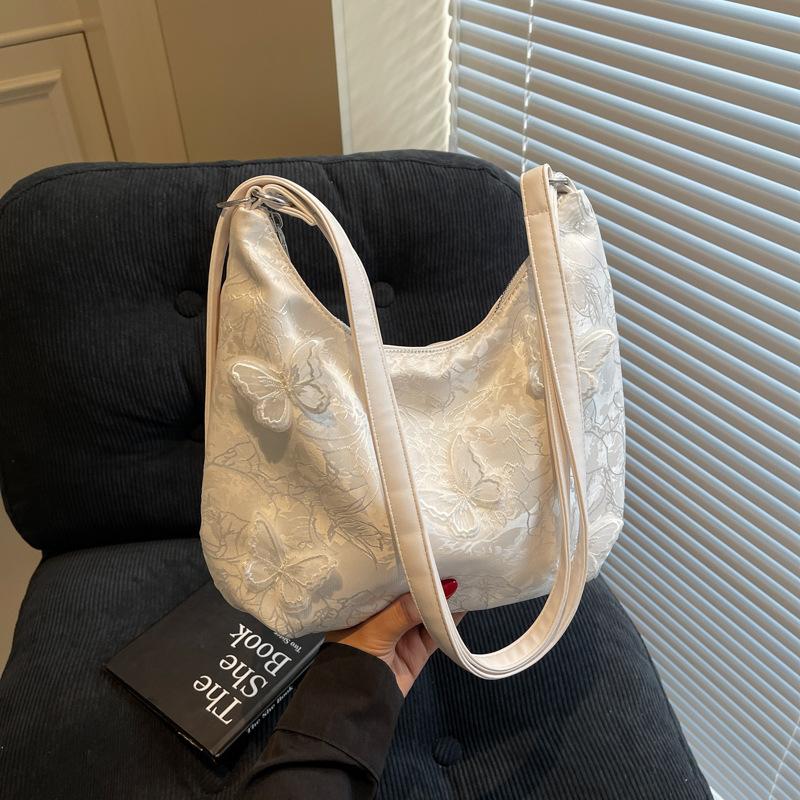 

High-end large-capacity double shoulder bag, women s new fashionable textured shoulder bag, commuter multi-purpose bag белый