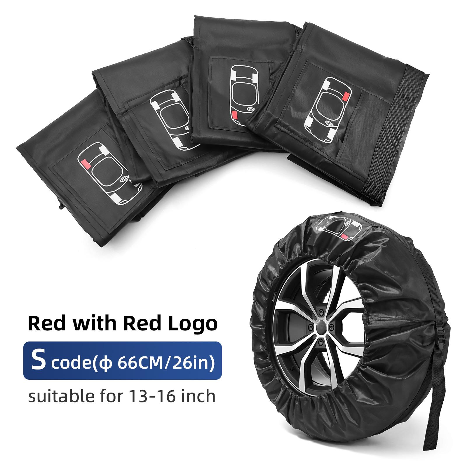 

4PCS Universal Car Spare Tire Covers Case Tires Storage Bags Auto Wheel Tires Storage Bags Vehicle Tyre Waterproof Polyester Bag