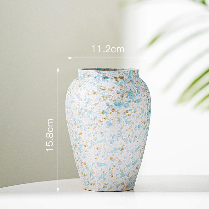 Minimalist Kiln-Fired Ceramic Vase: Home Living Room Decor for Fresh or Dried Flowers