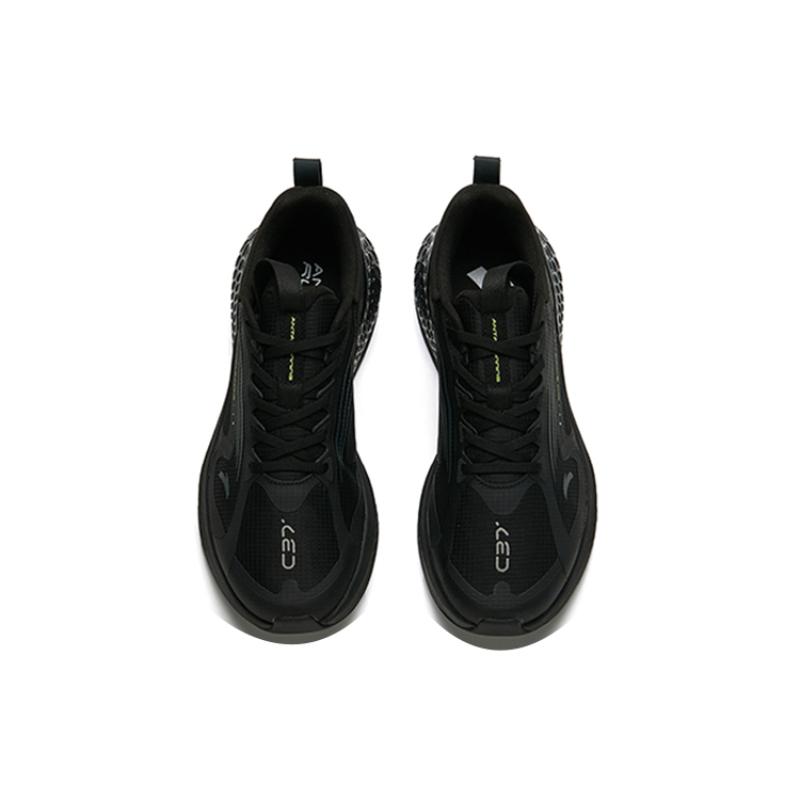 Anta C37+ Cushioned Anti Slip Wear Resistant Breathable Lightweight Low Top Casual Running Shoes Men's Black Sneakers 912235537-6