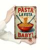 D Flat D Flat D FlatVintage Italian Pasta Wall Decor Pasta La Vista X Inch HeavyDuty Art with Fork MenS Dens Bars
