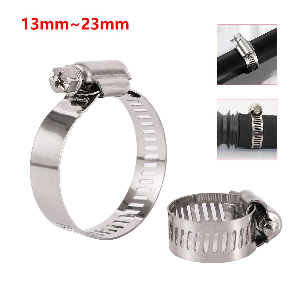 Pipe Clamps 201 Stainless Steel Hose Clips 13~114mm Adjustable Drive Hose Clamps  Water pipe Fastener Replacements 1/10Pcs