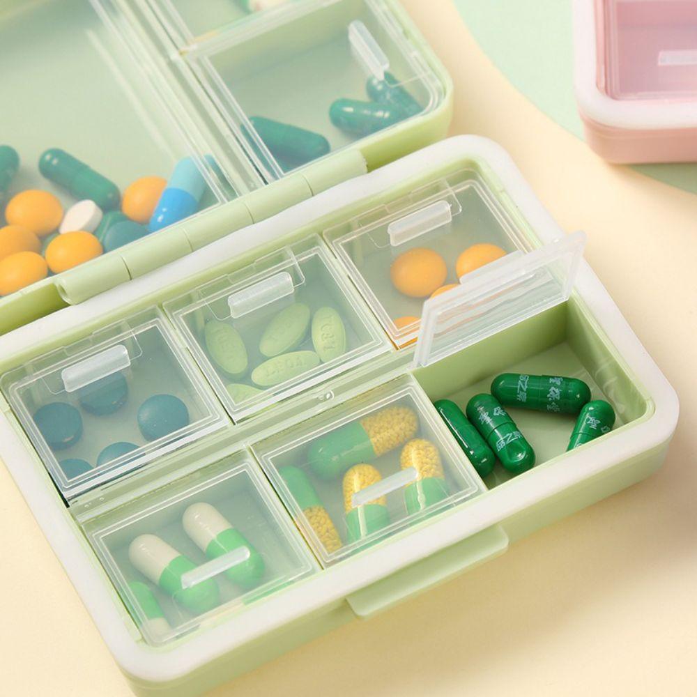 Portable Size Medicine Case Colorful Design Vitamin Container Compact Pill Splitters  Home Storage