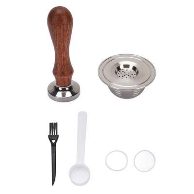 Reusable Coffee Pod 230ml Refillable Stainless Steel Coffee Capsule with Coffee Tamper Spoon Brush