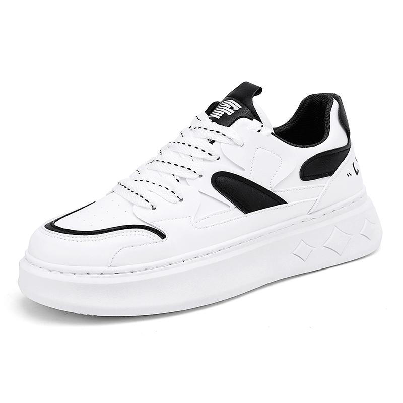 Men's thick soled height increasing white shoes four season new casual shoes soft sole walking shoes student sports board shoes