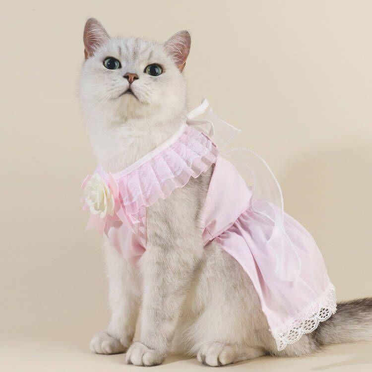 Camellia Scarf, Small Fragrant Lace Bib, Pet Dog Bib, Cat Puppet Photo Accessories