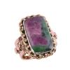 Ruby In Zoisite Handmade Lab-Created 925 Sterling Silver Two Tone Ring S.6 i8V14