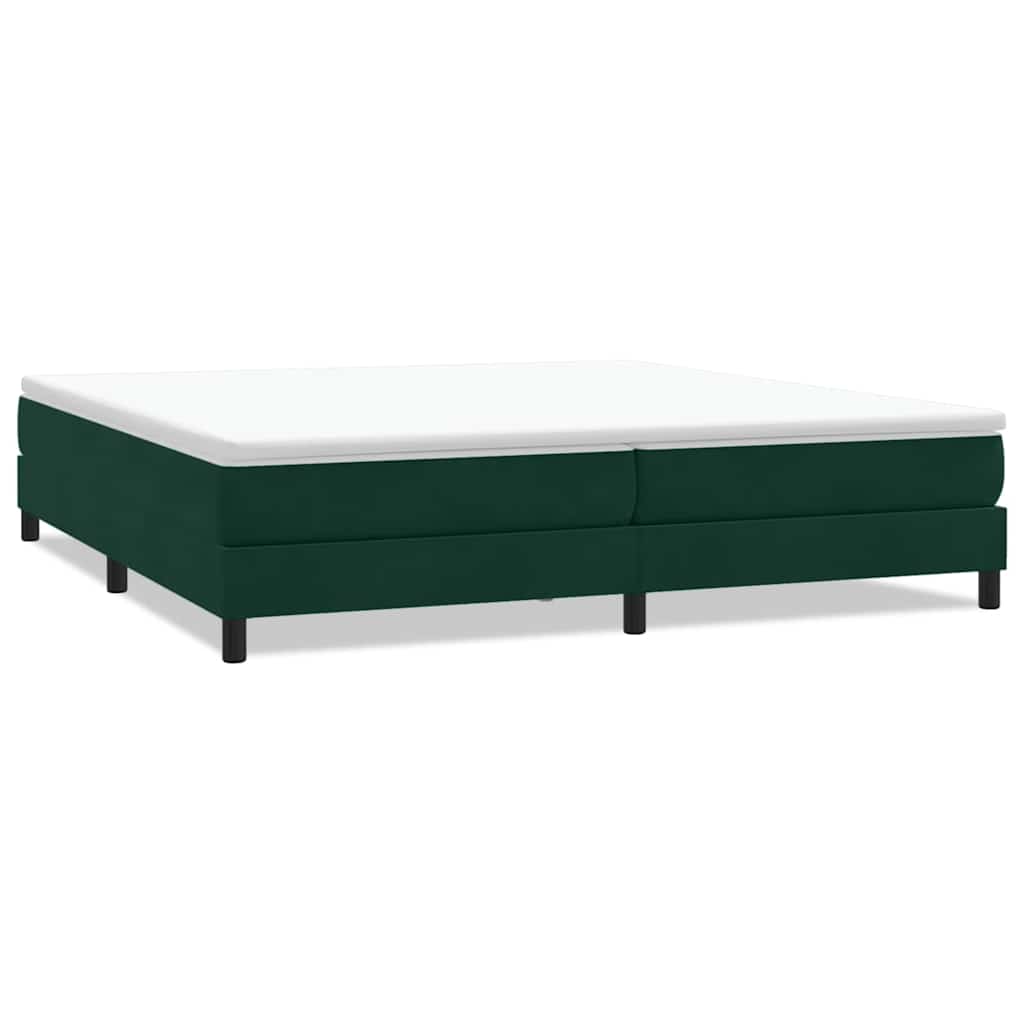 Box Spring Bed Without Mattress Dark Green 200 x 210 cm Velvet