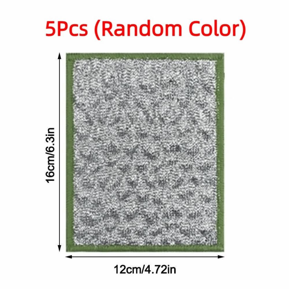 5Pcs Double-Side Wiping Rags Reusable Kitchen Cleaning Cloths Microfiber Dishcloths Home Use