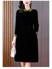 Elegant Mulberry Silk Velvet Dress: Plus Size, Flaw-Concealing, Anti-Aging, for Middle-Aged Mothers – Autumn/Winter