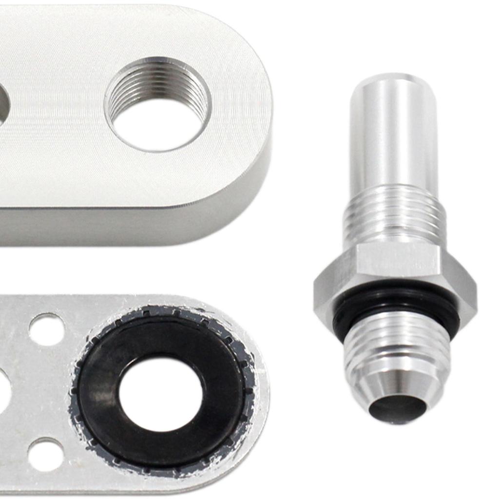 Cooler Line Adapter Plate with Durable Aluminum Alloy Construction 6AN Fittings Oil Seal for Transmission and Auto Use
