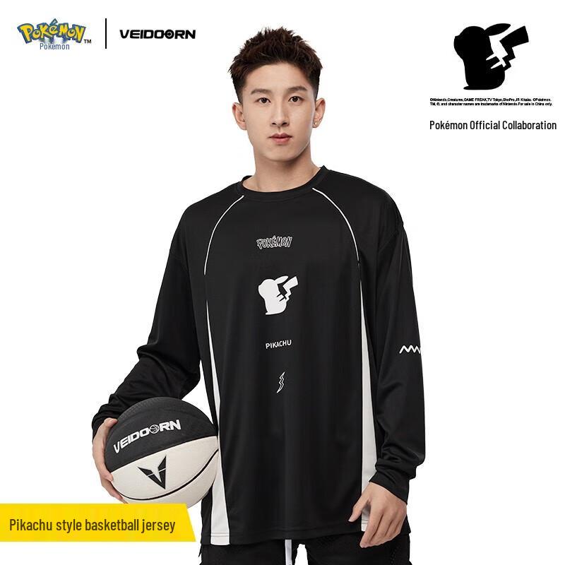 VEIDOORN Pokémon Long Sleeve Ice Silk Basketball T-Shirt XL