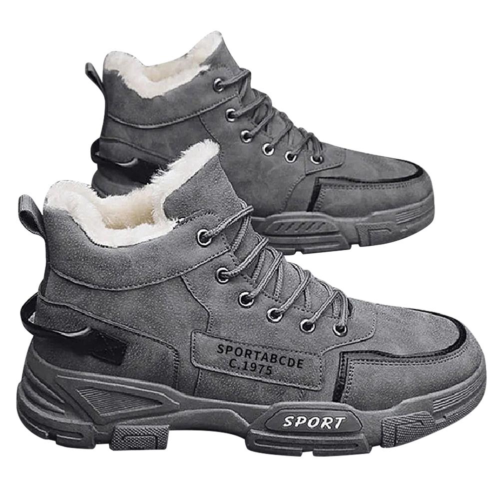 

Мужские зимние ботинки с меховой подкладкой, нескользящие теплые ботинки для походов на открытом воздухе, треккинга, ходьбы 39