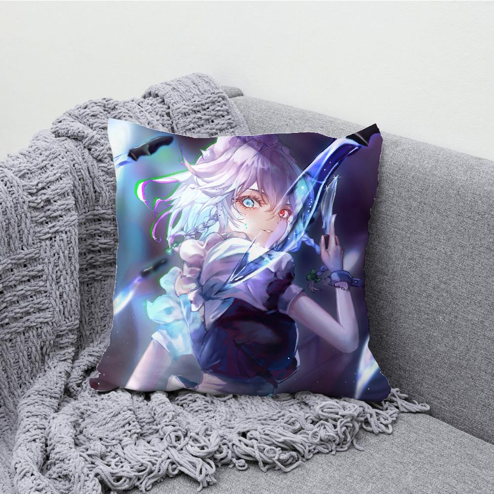 Sakuya Izayoi Touhou Project Pillow Case Soft Cushion Cases for Farmhouse Sofa Decor Home Decorations and Protector Pillow Case