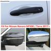 Door Handle / Rearview Mirror Cap Shell Cover Trim For Nissan Navara NP300 / Terra 2017 -  Chrome / Carbon Fiber Accessories