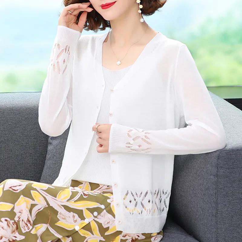 

WTEMPO V-образный вырез большого размера однотонные свободные вязаные кардиганы женские повседневные универсальные кардиганы с длинным рукавом на пуговицах XXL белый