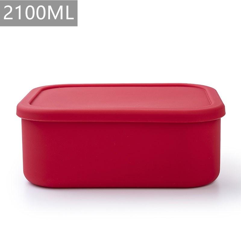 Portable Silicone Lunch Box With Lids Sealed Food Storage Container Box Leakproof Kitchen Refrigerator Transfer Oven Lunch Box