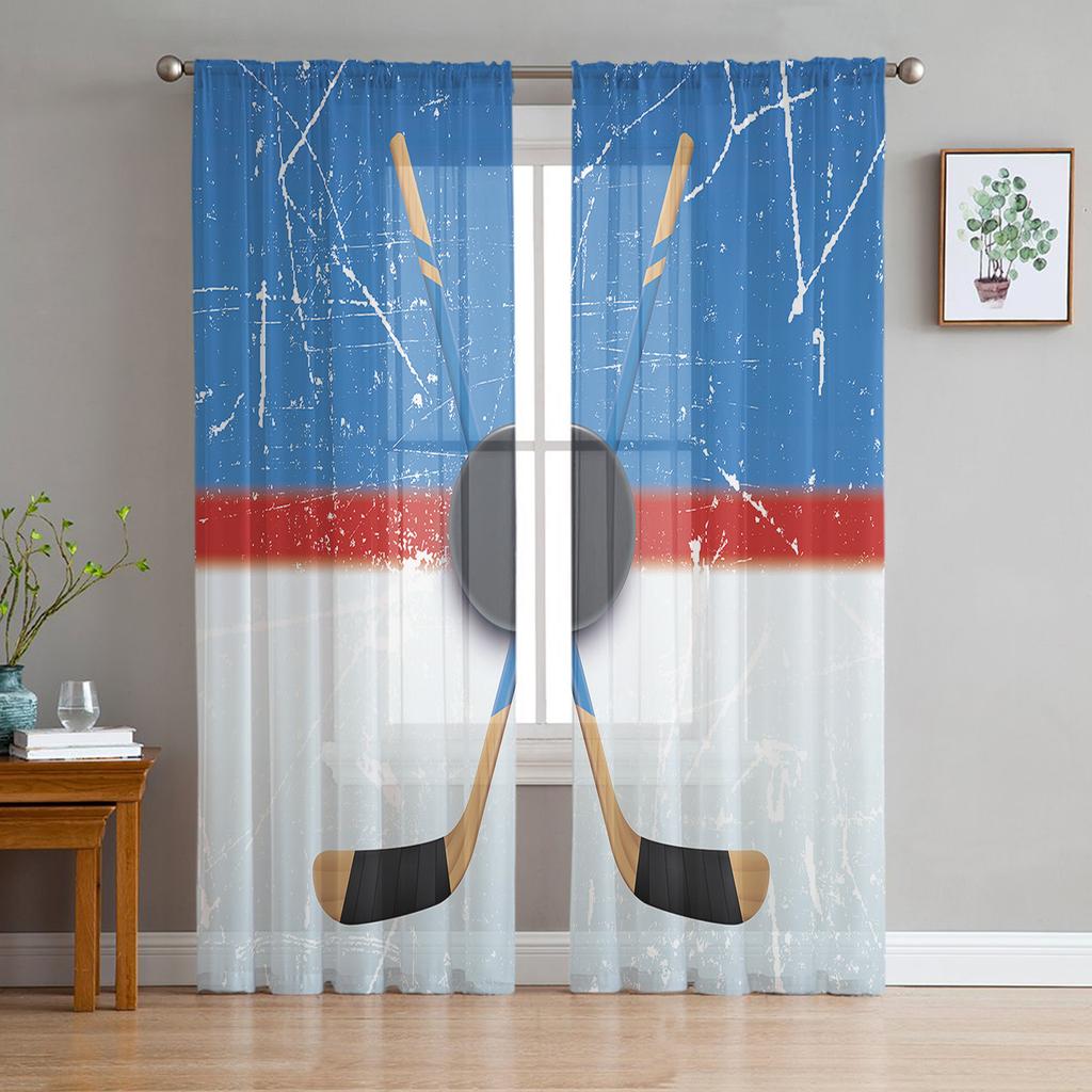 Soccer Balls Football Field Curtain For Living Room Transparent Tulle Curtains Window Sheer For The Bedroom Accessories Decor