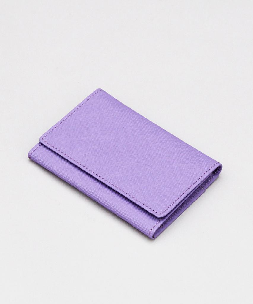 Matt Saffiano Cowhide Slim Women'S Card Holder Lavender