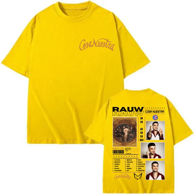 Rapper Rauw Alejandro Cosa Nuestra Merch T Shirt Men Women Clothing Fashion Hip Hop Tshirt Summer High Quality Cotton Tshirts