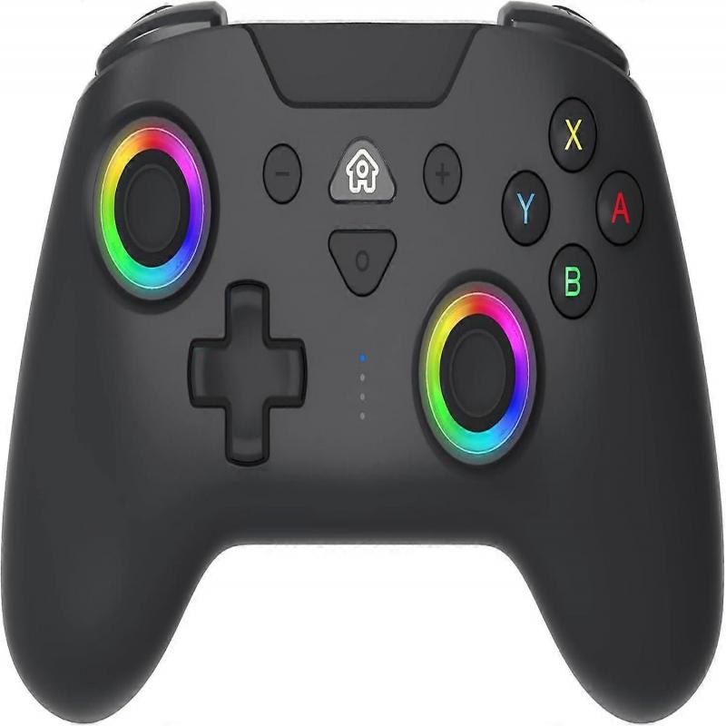 Wireless Controller Oled for Switch  Gamepad Bluetooth Controller with LED, Vibrating Ant 6-Axis Gyroscope - Black